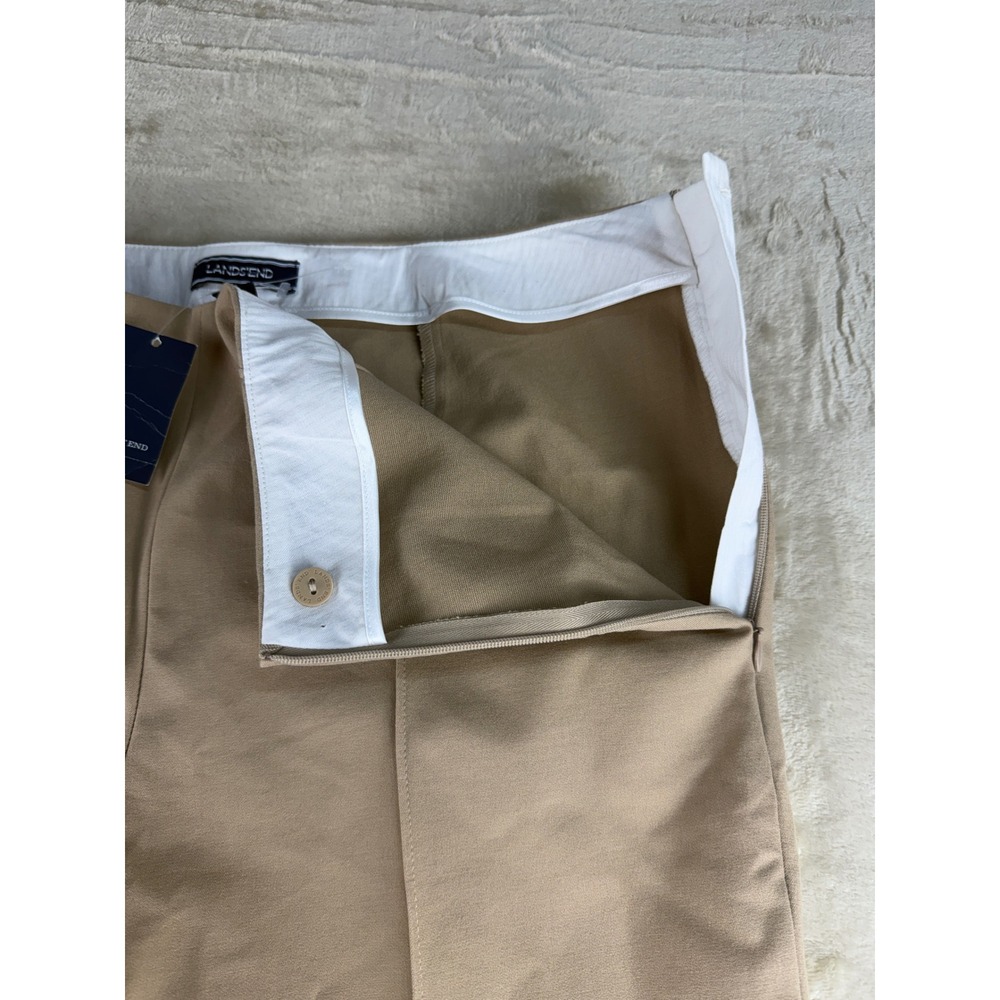 Lands End Womens 12 Mid Rise Slim Leg Bi-Stretch Khaki Pants Side Zip NEW - Picture 6 of 16